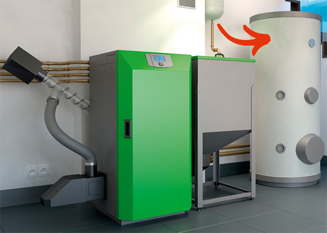 Chaudières à pellets et ballon d'eau chaiude